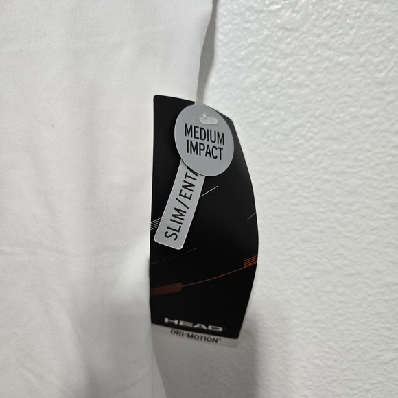 HEAD Stark White Umpire Bra‎ Tank Top Womens Medium Impact Racerback Activewear - Picture 3 of 6